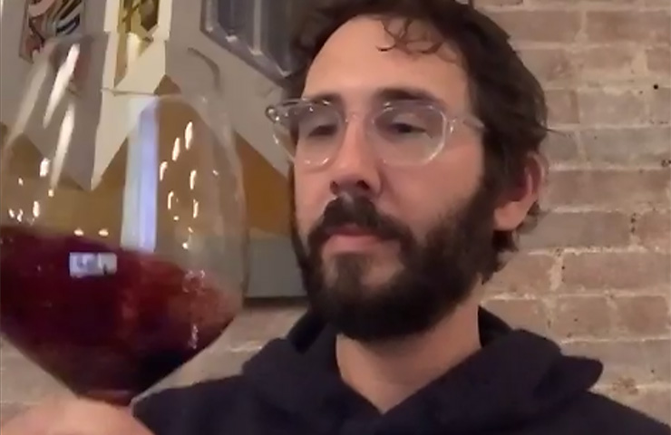 Josh Groban Tasting Wine